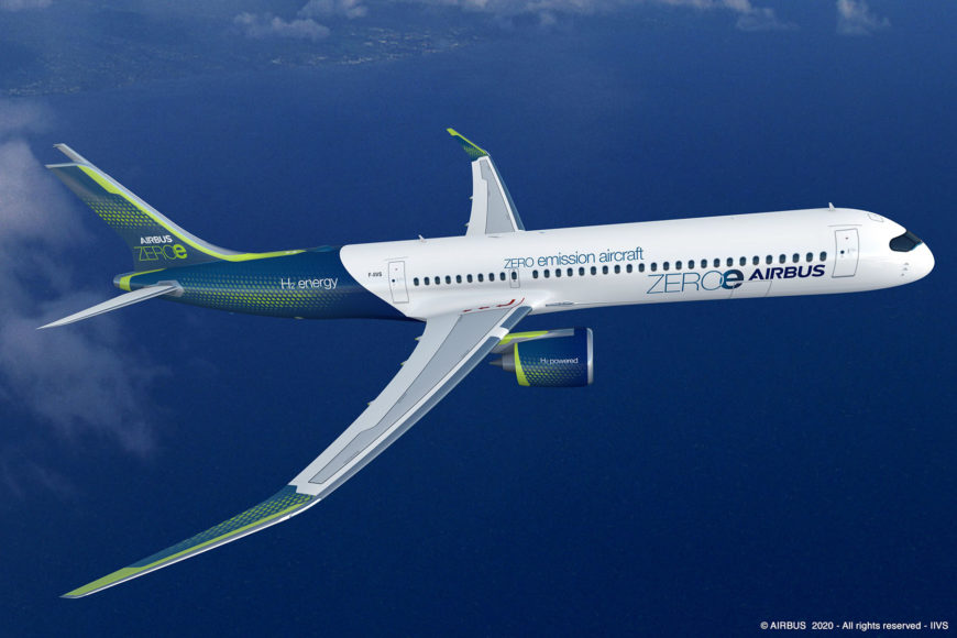 Airbus présente le ZEROe premier avion commercial zéro émission neutre sur le plan climatique